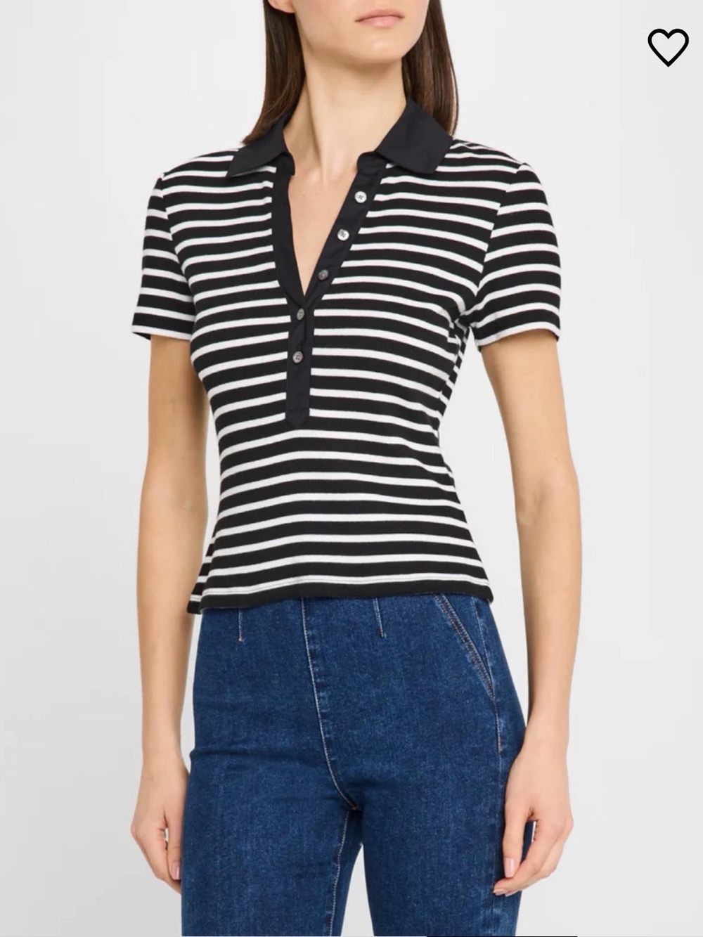 Veronica Beard Kearney Short-Sleeve Polo Tee Size Large